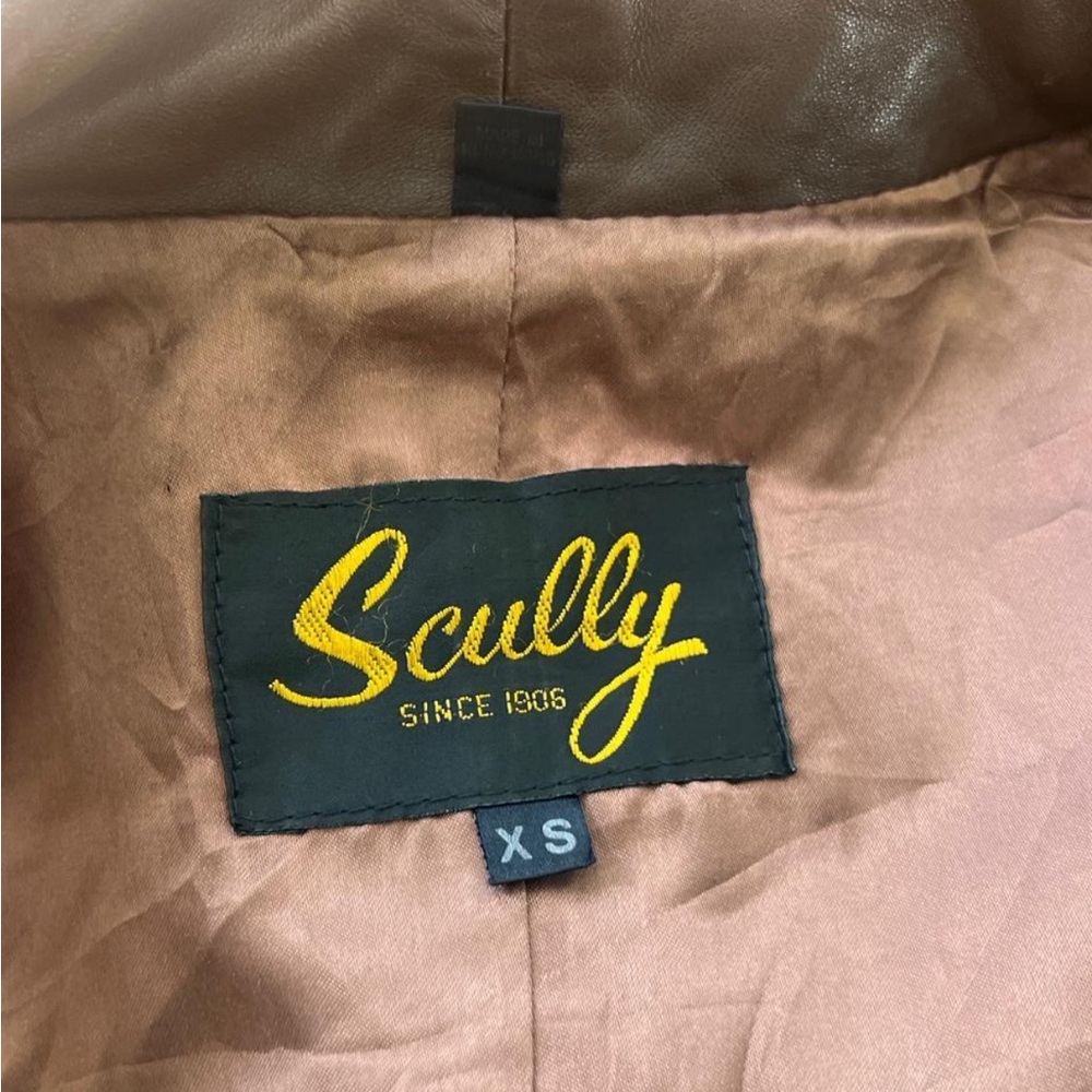 Vintage 80s Scully Soft Leather Trench long Coat XS (Oversized) vintage - Picture 6 of 8